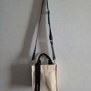 Chic Cream and Black Crossbody Bag